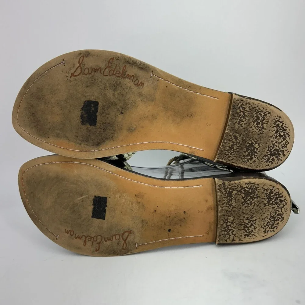 Sam Edelman Sandals Shoes Womens Size 8 Gwenna Snake Print Gladiator Side Tie